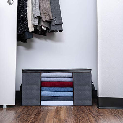 VENO 3 Pack Oversize Clothes Storage Bag with Reinforced Handle 34 Gallon | Thick Container Bins Organizer for Blankets, Comforters, Bedding, Foldable w/ Sturdy Zipper, Clear Window, Grey(34 Gallon) - size: Oversize, 34 Gallon, Set of 3