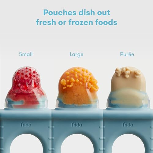 Frida Baby Push Pop Feeder, Baby Fruit Feeder, 3 Count, Blue, 3 Count, Blue - color: Blue