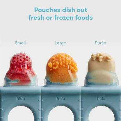 Frida Baby Push Pop Feeder, Baby Fruit Feeder, 3 Count, Blue, 3 Count, Blue - color: Blue