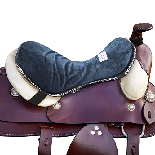 Harrison Howard Trail Seat Saver Western Tack Saddle Ride-on Pad with Cushion Bottom Helps Distribute Back Pressure - color: Navy