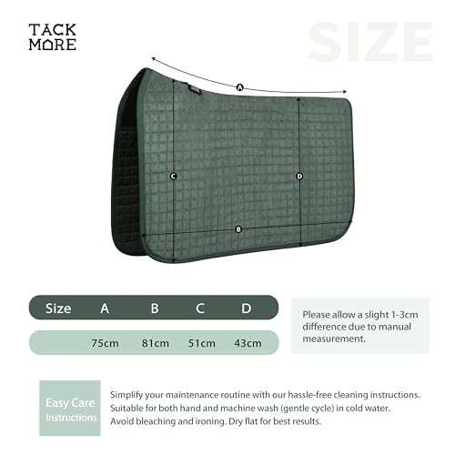 Tackmore All-Purpose Square Quilted Western Saddle Pad, Horse Saddle Pad - color: Green