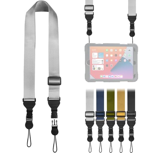 FIEIL Adjustable Shoulder Strap, Nylon Camera Strap, Comfortable Neck Strap for iPad, Cellphone Tablet, Camera, Laptop, Binocular, Luggage Bag (Dark gray Universal Lanyard) - color: Dark Gray
