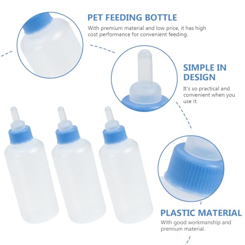 UPKOCH Cat Feeding Bottles 3 Pack Pet Milk Bottles for Kittens and Puppies Lightweight Portable Nursing Supplies for Newborn Animals 3.34 X 1.37 X 1.37 in