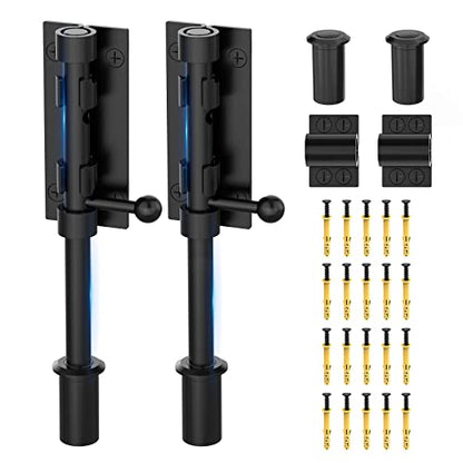 7.8 Inch Barrel Bolt Latch, Sliding Bolt Gate Lock, Black-2PCS - color: Black-2Pcs, size: 8 Inch