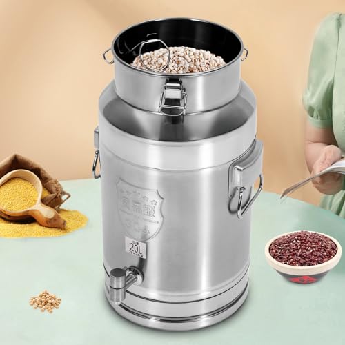 20L/5gal Stainless Steel Water Dispenser, Beverage Drink Dispenser with Spigot and Lid, Tabletop Liquid Storage Barrel for Grease, Ghee, Milk, Coffee - size: 676.3 Ounces