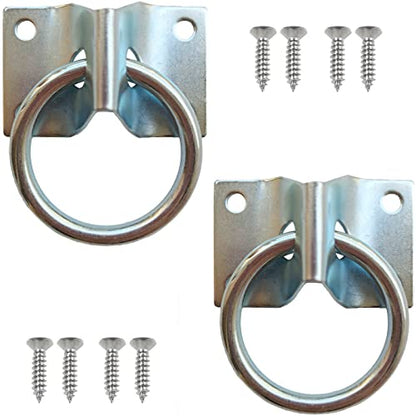 Cross Tie Ring for Horses, Block Tie Ring for Horse Stall/Stable, Tie Down Horse Barn Supplies (2 Pack) - size: 2 PACK