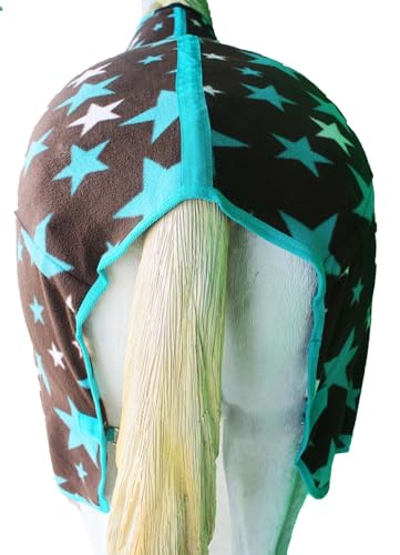Challenger Horse Soft Fleece Cooler Contoured Exercise Blanket Liner Sheet Wicks 4397 - color: Turquoise Stars, size: 84 inches