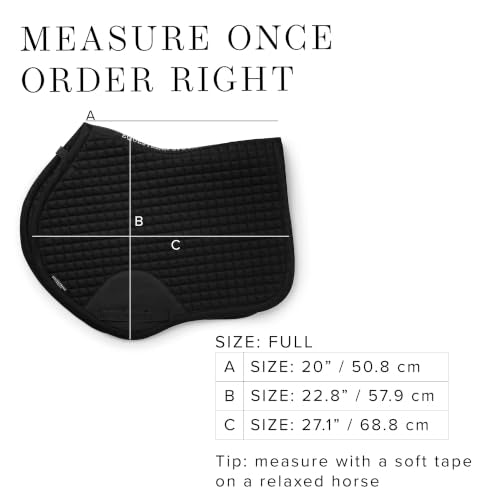 Equestrian Stockholm Close Contact Horse Saddle Pad for Jumping - color: Black