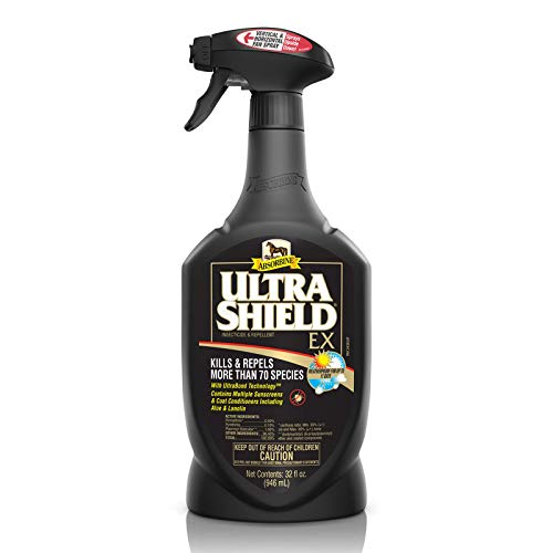 Absorbine UltraShield EX Insecticide & Repellent, 32 fl oz Sprayer | Use on Horses, Dogs & Premise, Kills & Repels 70+ Species Including Flies, Mosquitoes, Ticks, Fleas, Lice, Up to 17 Days - size: 32oz Sprayer