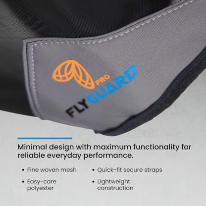 Shires FlyGuard Pro Fine Mesh Fly Mask with UV Protection Jet/Extra Full/Ears - color: Jet, size: Extra Full
