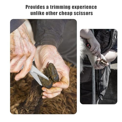PEUTIER Goat Hoof Trimmers, Stainless Steel Hoof Trimming Tool with Spring Hooves Shears Sheep Nail Clippers for Pig, Horse, Livestock