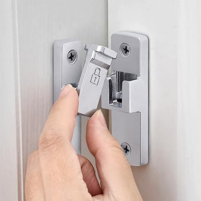Silvery 90 Degree Zinc Alloy Barn Door Latch, Flip Gate Lock - color: Silvery_90 Degree
