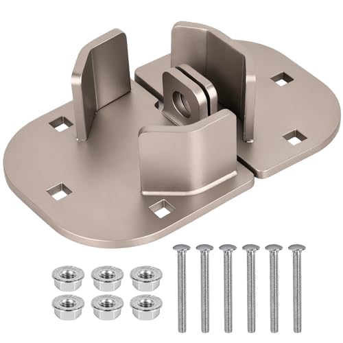 Puck Lock with Hasp | for RVs, Trucks, Trailers, Vans, Heavy Duty Security Lock - color: Gold