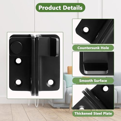 Mooche Flip Latch Gate Latch with Padlock Hole, Black-1Pack 2.48"*2.08" - color: Black, size: 1 pack-Stainless Large size