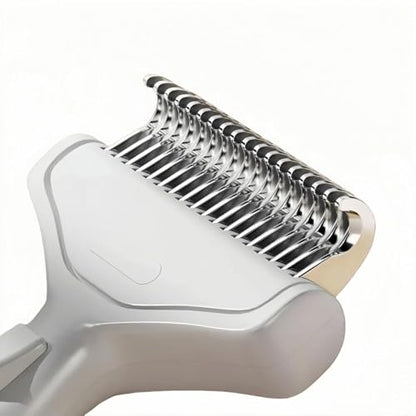 Undercoat Rake for Dogs & Cats, 3-in-1 Skin-Friendly Pet Fur Brush with One-Click Self-Clean Button, Deshedding Dog Brush for Long haired Pets, Cat Comb Removes Matted Fur & Loose Hair (Light-Green) - color: Light-Green