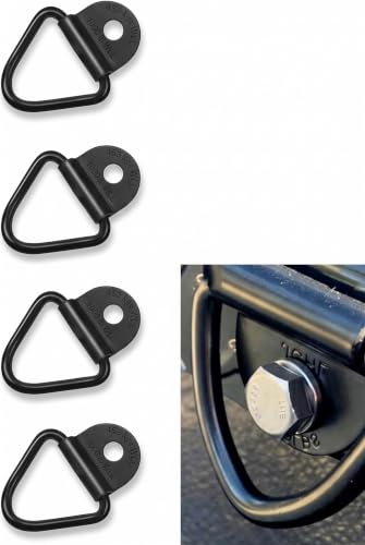 4PCS V Ring Tie Down Anchors, Bolt On D Rings, Trailer Stake Pocket D Ring, Universal Pickup Trailer Boat Anchor Cargo Securing Black