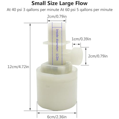 Water Float Valve, Water Level Control Water Tank Traditional Float Valve Upgrade 2 PCS (1/2", up inlet) - color: up inlet, size: 1/2" to 1/2"