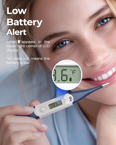 femometer Oral Thermometer for Adults and Kids, Flexible Tip