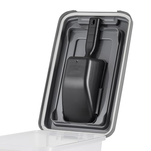 IRIS USA Dog Food Storage Container, Up to 13 lbs, Dark Gray, Made in USA - color: Dark Gray/Clear, size: 13 lbs