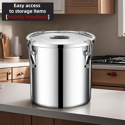 stainless steel food storage containers with lids lock clips airtight container large airtight for rice flour sugar grain coffee bean storage containers Kitchen jar (1.59gal/6L) - size: 1.59gal