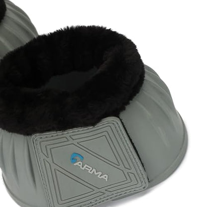Shires Equestrian Equine Horse Arma Fleece Overreach Grey Cob Bell Boots - color: Grey, size: Cob