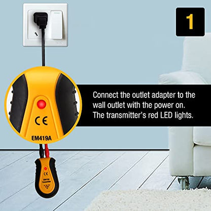 allsun AC 100-120V Circuit Finder Non-Contact Voltage Sensor Auto-Sensing Receiver Transmitter Locates AC Circuits Fuses - style: EM419A-110V US Plug