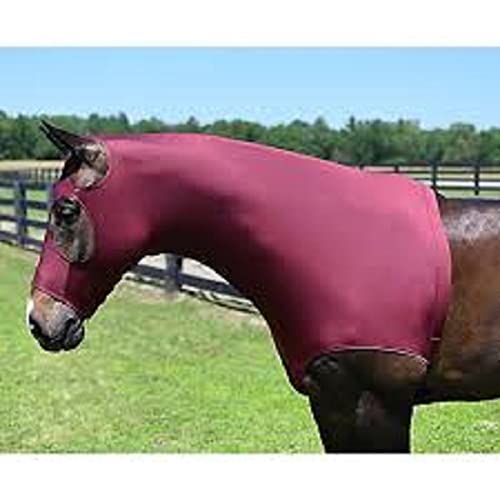 for Horses S Solid Zipper Stretch Hood- Burgandy