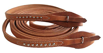 Challenger USA 7' 4" x 5/8" Horse Western Leather Quick Change Split Reins 66RT11