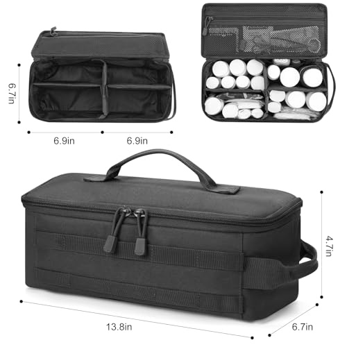 Travel Medicine Bag,Medication Pill Bottle Organizer Empty Case - color: Black