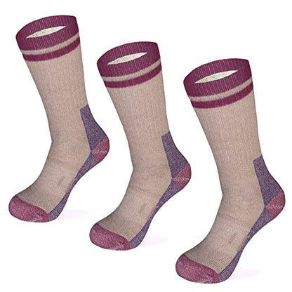 MERIWOOL Merino Wool Hiking Socks for Men and Women – 3 Pairs Midweight Cushioned – Warm n Breathable - color: Dusk, size: X-Large