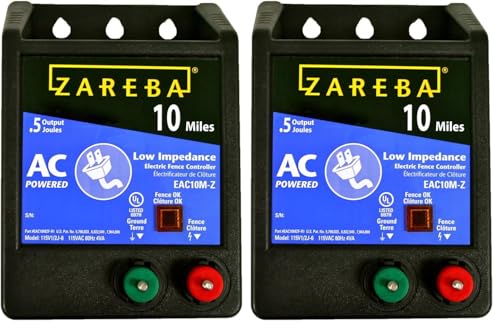 Zareba 10 Mile AC Powered Low Impedance Fence Charger, 0.5 Joule Output (Pack of 2) - size: (Pack of 2)