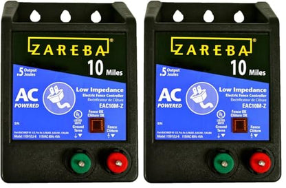 Zareba 10 Mile AC Powered Low Impedance Fence Charger, 0.5 Joule Output (Pack of 2) - size: (Pack of 2)