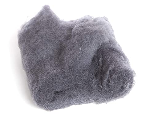 Maori Wool Carded Batting for Needle Felting, 3.5 oz, Charcoal Gray - color: Charcoal