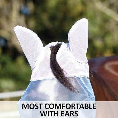 Schneiders X-Spand Mosquito Mesh II Fly Horse Masks | Enhanced Comfort & Visibility | Jaw for Natural Movement | 40% UV Protection | Reflective Safety Features - size: Cob, style: With Ears