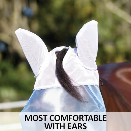 Schneiders X-Spand Mosquito Mesh II Fly Horse Masks | Enhanced Comfort & Visibility | Jaw for Natural Movement | 40% UV Protection | Reflective Safety Features - size: Full Size, style: With Ears