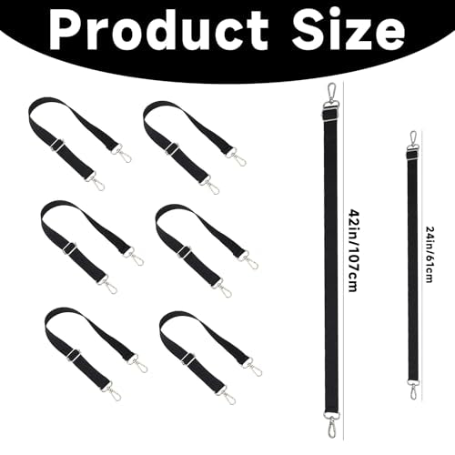 6 Pcs Horse Blanket Sheet Leg Straps, 24 to 42 Inch Replacement Adjustable Belly Strap, Double Swivel Snaps Horse Blanket Straps, Winter Blankets Stretchy Belly Strap