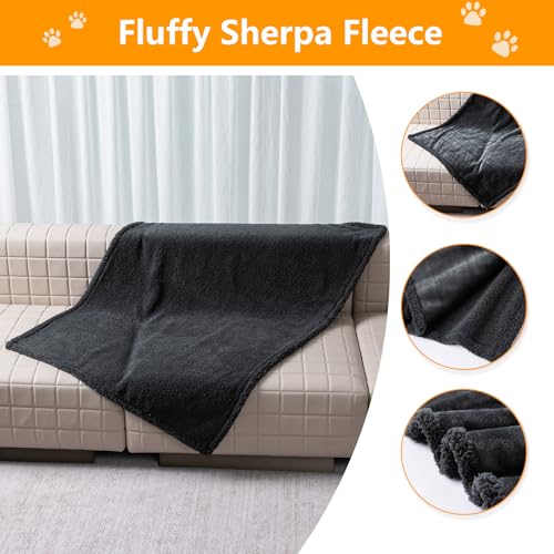 Waterproof Dog Blanket Reversible Pet Puppy Blankets for Couch Sofa Bed Covers Leakproof Warm Fluffy Cat Cover Washable Gray Mat-L-65x57in - color: Grey, size: L-145*165cm(57*65in)