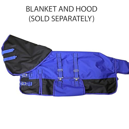 Grewal Equestrian 1200D Ripstop Pony Hood For Blanket - color: Royal Blue, size: 40"