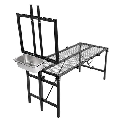 HECASA Sheep Milking Stand Livestock Feeder Rack Adjustable Headpiece - color: Black