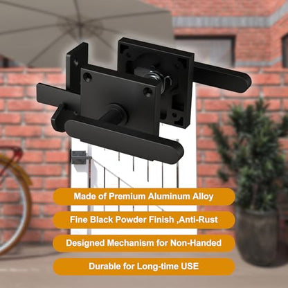 Sdstone Double Side Gate Latch，Heavy Duty Swinging Door Latch Gate Hardware for Wooden Fence,Gate Hardware for Right Inswing Outdoor Wooden Gates, Pool Gate, Backyard, Garden - style: GL-1 right inswing gate