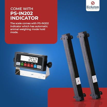 10000lb Load Bar Scale Set for Cattle, Hog, Pig, Goat, Sheep, Alleyway, Chute and Cage Scale | Two Weigh Bar and One Indicator Set (30") - size: 30"