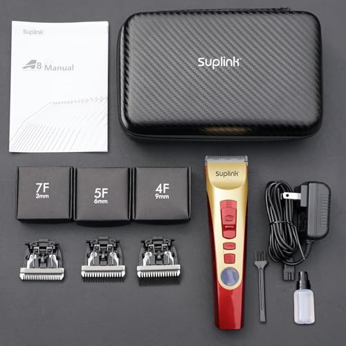 Dog Clippers for Grooming for Thick Heavy Coats, 4 Blade (1/3/6/9mm)