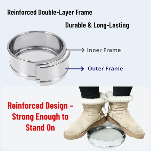 140 Mesh Stainless Steel Lab Sieve, Sturdy 8Inch(20.5cm) Sifter, Fine Mesh Sieve Strainer for Powder Pellet Flour Liquid Filtration-Lab Industrial DIY Household Use - size: 140mesh (106µm)
