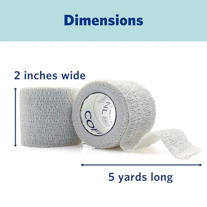 OVIK Health CoFlex NL – Self-Adhering Elastic Bandage – Non-Latex – First Aid – Comfortable and Gentle – White, 2 inch, 2 Rolls - size: 2 Inch - 2 Count, style: White