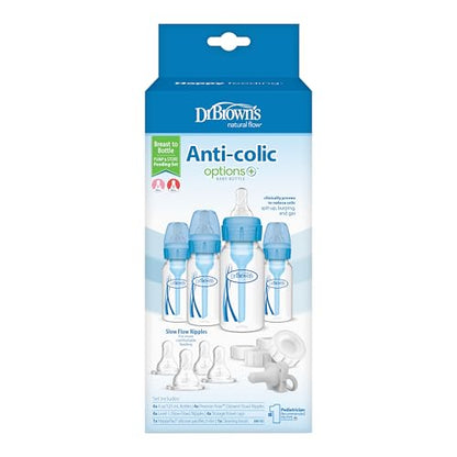 Dr. Brown's Wide-Neck Breast to Bottle Pump & Store Feeding Set, Blue, 0m+ - color: Blue, size: 13 Piece Set