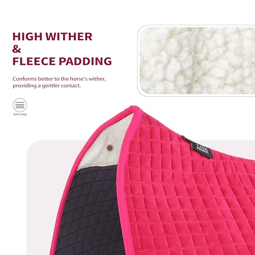 Tackmore All-Purpose Square Quilted Western Saddle Pad, Horse Saddle Pad - color: Magenta