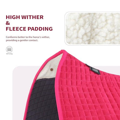 Tackmore All-Purpose Square Quilted Western Saddle Pad, Horse Saddle Pad - color: Magenta