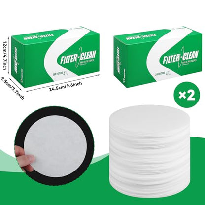 Hahafelt 400 Pack Milk Filter Discs Quick Flow Non-gauze 4-9/16"