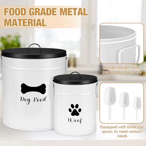 DoubleFill Extra Large 23+10 lb Metal Dog Food Storage Containers, White - color: White, size: Extra Large 23+10 lb