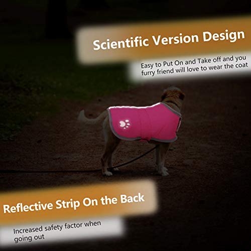 Queenmore Cold Weather Dog Coats Loft Reversible Winter Fleece Dog Vest Waterproof Pet Jacket Available in Extra Small, Small, Medium, Large Extra Large Sizes - color: Pink, size: XX-Large